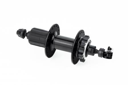 Втулка задня MTB алюмінієва 14Gx36H під касету 8-11зв, Disk-brake, 2 пром-підшипники 6200 2RS, кріпл. ексцентрик, чорна до велосипеда U-B12RQR