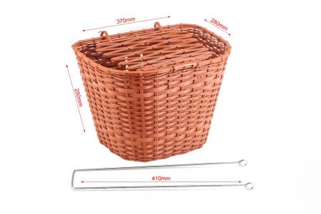 Кошик передній 28" з кришкою, пластмасовий, коричневий до велосипеда SLCK-168