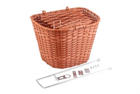 Кошик передній 28" з кришкою, пластмасовий, коричневий до велосипеда SLCK-168
