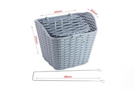 Кошик передня 26" з кришкою, пластмасова, сіра до велосипеда SLCK-09B
