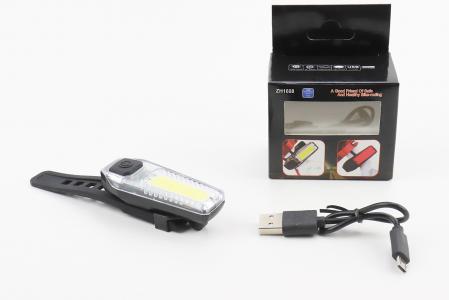 Ліхтар передній 12 діодів 120 lumen, Li-ion 3.7V 300mAh зарядка від USB, вологозахищений, до велосипеда ZH1608