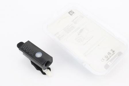 Ліхтар передній 1 діод 300 lumen алюмінієвий, Li-ion 3.7V 800mAh зарядка від USB, вологозахищений, чорний до велосипеда RPL-2255