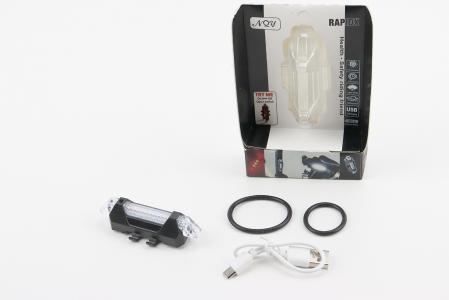 Ліхтар передній 5 діодів 15 lumen, Li-ion 3.7V 330mAh зарядка від USB, вологозахищений, BS-216/АQY-093 до велосипеда