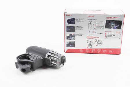 Ліхтар передній 1 діод 200 lumen, Li-ion 3.7V 1200mAh зарядка від USB, вологостійкий, чорно-сірий до велосипеда