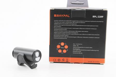 Ліхтар передній 1 діод 350 lumen алюмінієвий, Li-ion 3.7V 1200mAh зарядка від USB, вологозахищений, чорний до велосипеда RPL-2289
