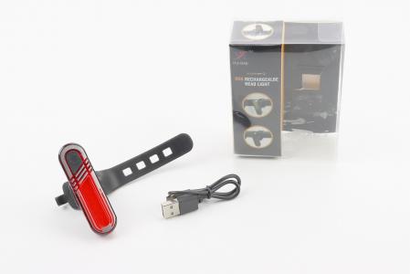 Ліхтар задній 60 lumen, Li-ion 3.7V 330mAh зарядка від USB, вологозахищений, до велосипеда HJ-040