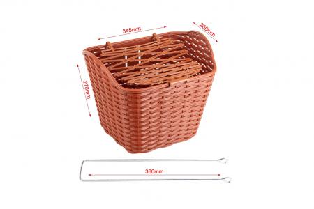Кошик передній 26" з кришкою, пластмасовий, коричневий до велосипеда SLCK-09B