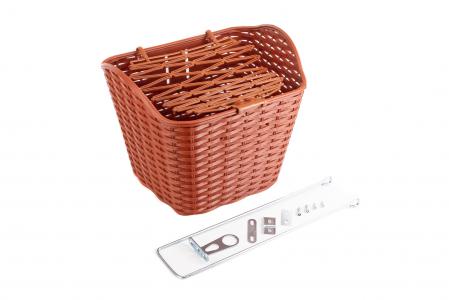 Кошик передній 26" з кришкою, пластмасовий, коричневий до велосипеда SLCK-09B