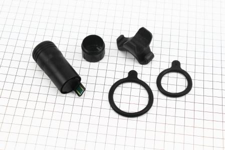 Ліхтар передній 1 діод 150 lumen алюмінієвий, Li-ion 3.7V 600mAh зарядка від USB, вологозахисний, чорний до велосипеда JY-7012FC