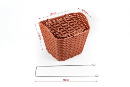 Кошик передній 28" з кришкою, пластмасовий, коричневий до велосипеда SLCK-09B