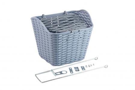Кошик передній 28" з кришкою, пластмасовий, сірий до велосипеда SLCK-09B
