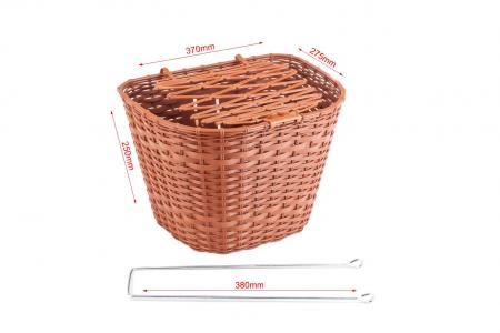 Кошик передній 26" з кришкою, пластмасовий, коричневий до велосипеда SLCK-168