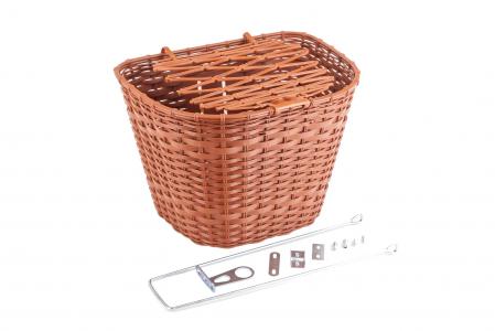 Кошик передній 26" з кришкою, пластмасовий, коричневий до велосипеда SLCK-168