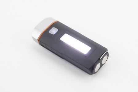 Ліхтар передній 2+1 діода 500 lumen+Power Bank, Li-ion 3.7V 4000mAh зарядка від USB, вологозахисний, чорно-сірий до велосипеда HJ-048