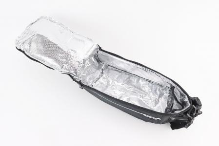 Сумка-термо на багажник, світловідбивні смуги, чорно-сіра до велосипеда