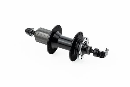 Втулка задня MTB алюмінієва 14Gx32H під касету 8-10зір, Disk-brake, 2 пром-підшипники 6000 2RS, кріпл. ексцентрик, чорна до велосипеда D762TSBT