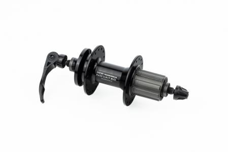 Втулка задня MTB алюмінієва 14Gx32H під касету 8-10зір, Disk-brake, 2 пром-підшипники 6000 2RS, кріпл. ексцентрик, чорна до велосипеда D762TSBT