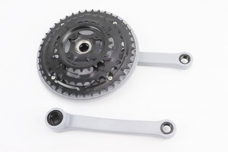 Шатуни "квадрат" 170 мм, 42.34.24T MTB, сіро-сині GR 02 (вузький), (можливі потертості) до велосипеда