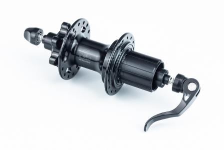 Втулка задня MTB алюмінієва 14Gx32H під касету 8-11зв, Disk-brake, 4 пром-підшипники 6001 2RS, кріпл. ексцентрик, чорна до велосипеда U-B25RQR