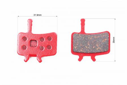 Гальмівні колодки Disk-brake (Avid Hydraulic Juicy 5 and 7, Ball Bearing 7), червоні до велосипеда YL-1019