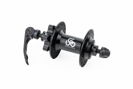 Втулка передня MTB алюмінієва 14Gx36H, Disk-brake, 2 пром-підшипники 6200 2RS, кріпл. ексцентрик, чорна до велосипеда U-B12FQR