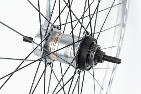Колесо 28" заднє V-brake, обод "крапля" алюмінієвий, втулка на 3 швидкості Shimano Nexus 14Gх36H, кріпл. гайка, "GRAVITY" до велосипеда