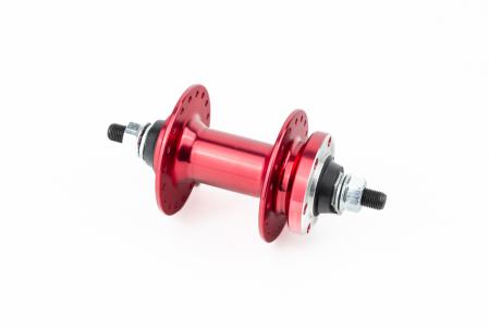 Втулка передня MTB алюмінієва 14Gx36H, Disk-brake, 2 пром-підшипники 6200 2RS, кріпл. гайка, червона до велосипеда U-B07F