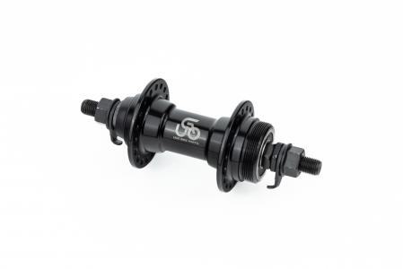 Втулка передня MTB алюмінієва 14Gx36H, Disk-brake (різьба), 2 пром-підшипники 6200 2RS, кріпл. гайка, чорна до велосипеда U-B23F