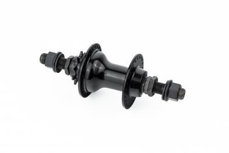 Втулка задня BMX алюмінієва 14Gx48H драйвер 9Т, 4 пром-підшипника 6902 2RS, вісь 14 мм, кріпл. гайка, чорна до велосипеда U-B17R