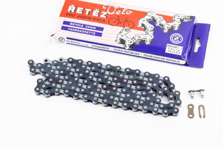 Ланцюг привідна 1/2х1/8"х112L 1 швидкість, чорно-сіра до велосипеда