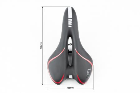 Сидіння MTB 270x155 мм, чорно-сіро-червоне "GEL" до велосипеда AZ-030