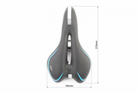 Сидіння MTB 270x155 мм, чорно-сіро-синє "GEL" до велосипеда AZ-030