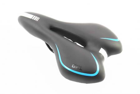 Сидіння MTB 270x155 мм, чорно-сіро-синє "GEL" до велосипеда AZ-030