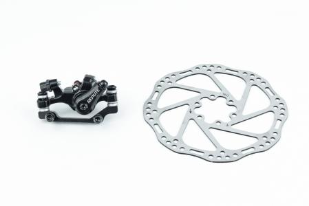 Гальмо Disk-brake передній (F160/R140 мм)+диск 160 мм, кріпл. 6 болтів, чорний до велосипеда DSC-310/RPT005