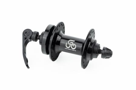 Втулка передня MTB алюмінієва 14Gx36H, Disk-brake, 2 пром-підшипники 6200 2RS, кріпл. ексцентрик, чорна до велосипеда U-B07FQR