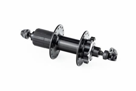 Втулка задня MTB алюмінієва 14Gx32H під касету 8-11зв, Disk-brake, 2 пром-підшипники 6200 2RS, кріпл. ексцентрик, чорна до велосипеда U-B12RQR