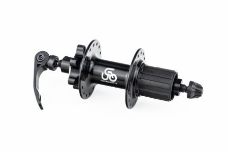 Втулка задня MTB алюмінієва 14Gx32H під касету 8-11зв, Disk-brake, 2 пром-підшипники 6200 2RS, кріпл. ексцентрик, чорна до велосипеда U-B12RQR