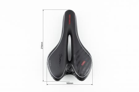 Сидіння MTB 270x160 мм, чорно-червоне "GEL" до велосипеда