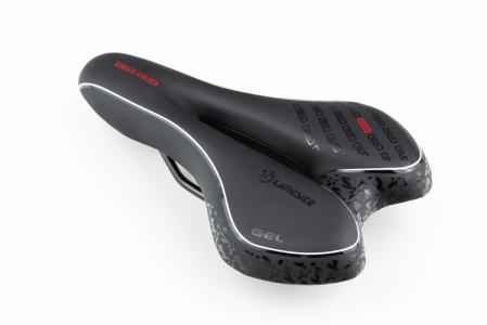 Сидіння MTB 270x160 мм, чорно-червоне "GEL" до велосипеда