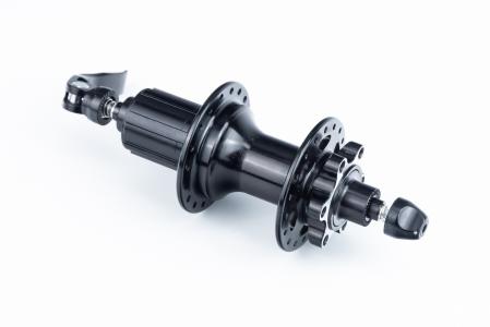 Втулка задня MTB алюмінієва 14Gx36H під касету 8-11зв, Disk-brake, 4 пром-підшипники 6001 2RS, кріпл. ексцентрик, чорна до велосипеда U-B25RQR