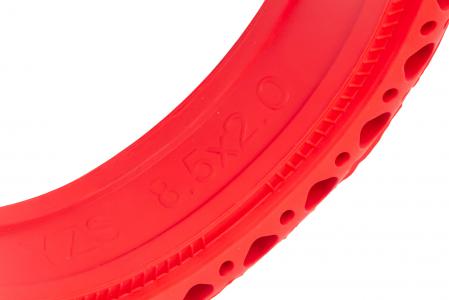 Шина з перфорацією для амортизації 8,5"х2 дорожня, червона YZS Xiaomi Mijia M365/187 (електросамокат) до велосипеда