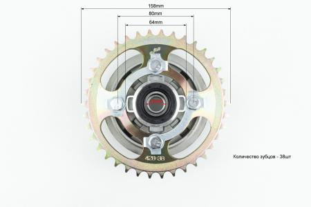 Viper Панель демпферна з підшипником+зірка 428x38 в зборі (висота посадки зірки-26 мм) до мотоцикла V200N