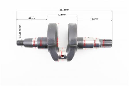 Колінвал 178FA ,9 мм) під шліц до мотоблока ZUBR (Dшийки-36 мм H-104