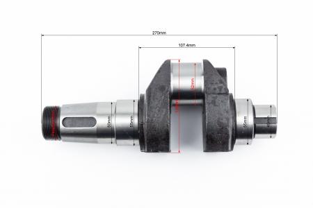 Колінвал R185N/R190N (Dболта-М12x1,5, Dшийки-52 мм H-107 мм) для двигуна D190/195N
