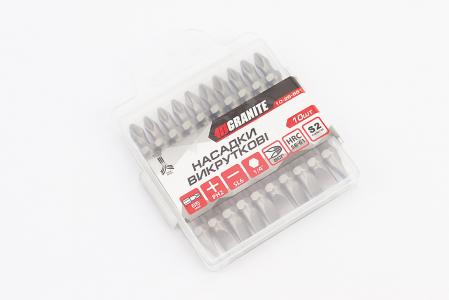 Біта двостороння PH2/SL6 65 мм 1/4" S2 10 шт (10-26-651)