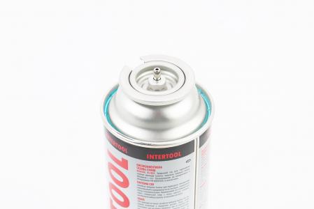 Газовий балон цанговий для горілок, портативних печей "INTERTOOL" ізобутан-пропан-бутан 220г (GS-0022)