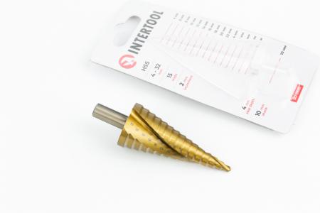 Свердло по металу ступінчасте спіральне 4,6,8,10,12,14,16,18,20,22,24,26,28,30,32 мм (SD-5835)
