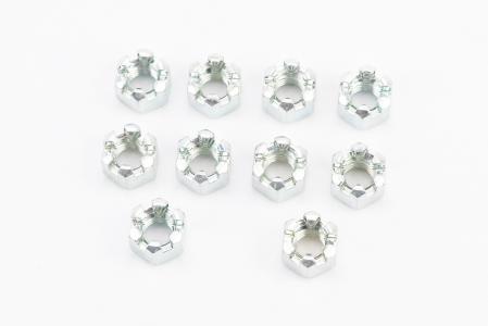 Гайка М8x1,25 мм корончата 8 цб DIN935, к-кт 10 шт