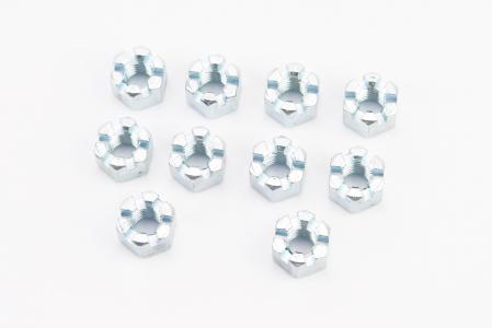 Гайка М10x1,5 мм корончата 8 цб DIN935, к-кт 10 шт