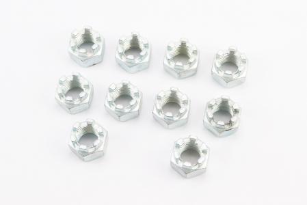 Гайка М16x2 мм корончата 8 цб DIN935, к-кт 10 шт